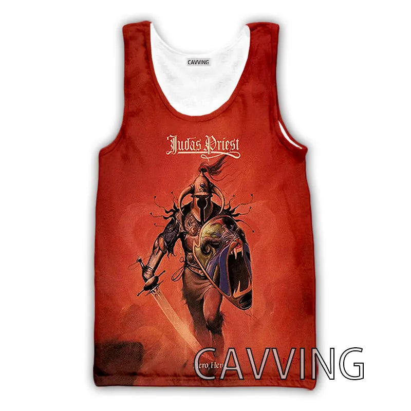 CAVVING 3D Printed  Judas Priest  Rock  Band Tank Tops Harajuku  Vest  Summer Undershirt Shirts Streetwear for Men/women