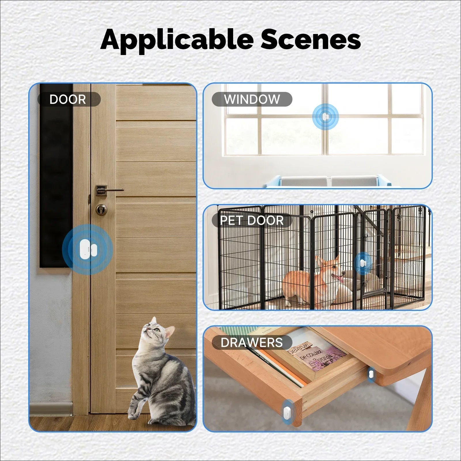 MOES Tuya ZigBee Wireless Smart Door Window Sensor Open Close Detector Light Sensing APP Notification Smart Life Home Security