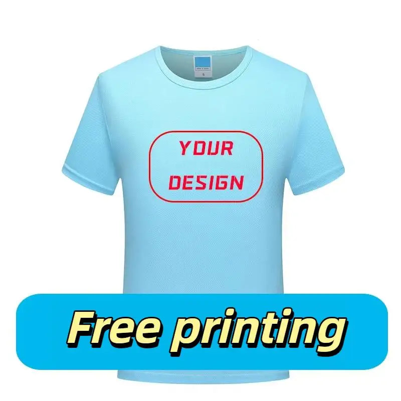 Quick-drying T-shirt  Breathable Round neck Top Solid Color Sports Men/Women Same Custom Printed Embroidery Print logo picture