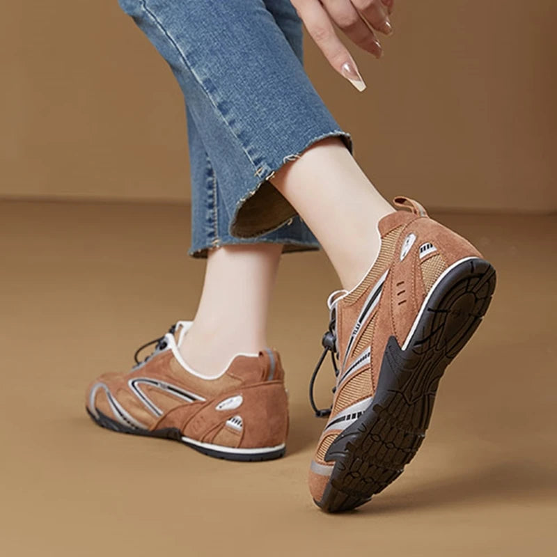 2026 New Women's Flat Sneakers Non-slip Running Women Moral Training Shoes Large-Size Colorblock Casual Skateboard Shoes Female