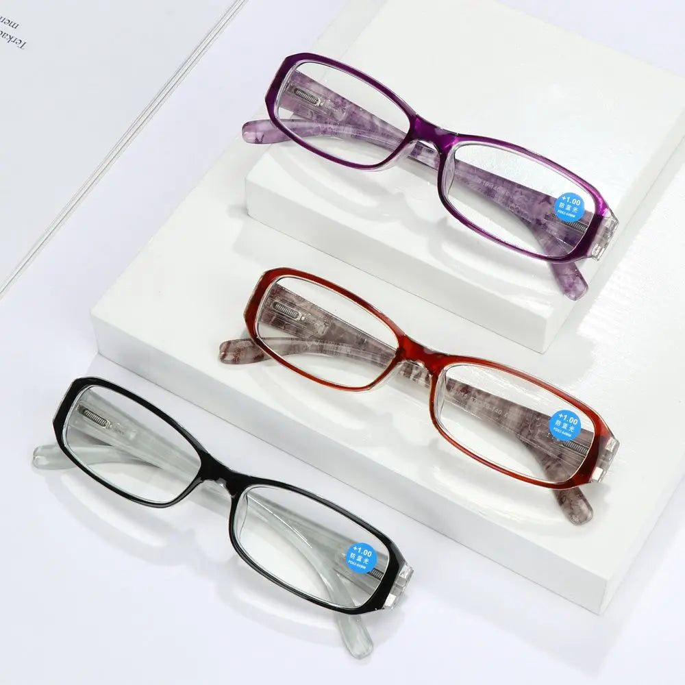 Fashion Anti-Blue Light Reading Glasses for Women Ultra-Light Eye Protection Flowers Comfortable Eyeglasses Diopter +100~+400