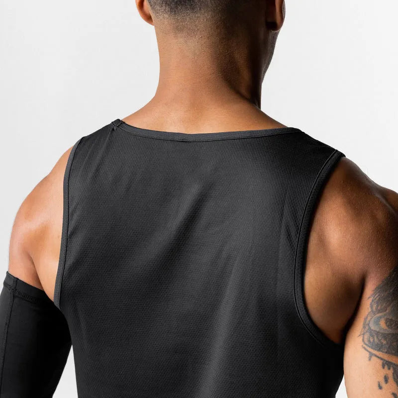 Men's Summer Quick Dry Mesh Breathable Casual Tank Top Male Gym Fitness Clothing Sleeveless Shirt Sports Running Vest Undershirt