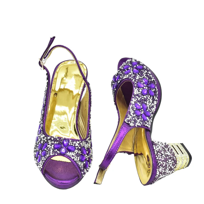 Latest Shoes and Bag for Party Wedding Plus Size Women Shoes 43 High Heels Sexy Ladies Luxery Shoes Women Dress Pumps with Purse