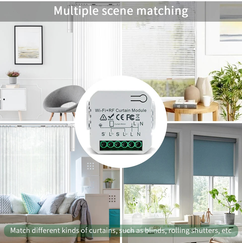 Tuya WiFi Smart Curtain Switch Controllers Roller Blinds Shutter Motor Smart Life APP Remote Control Alexa Google Home Voice Con