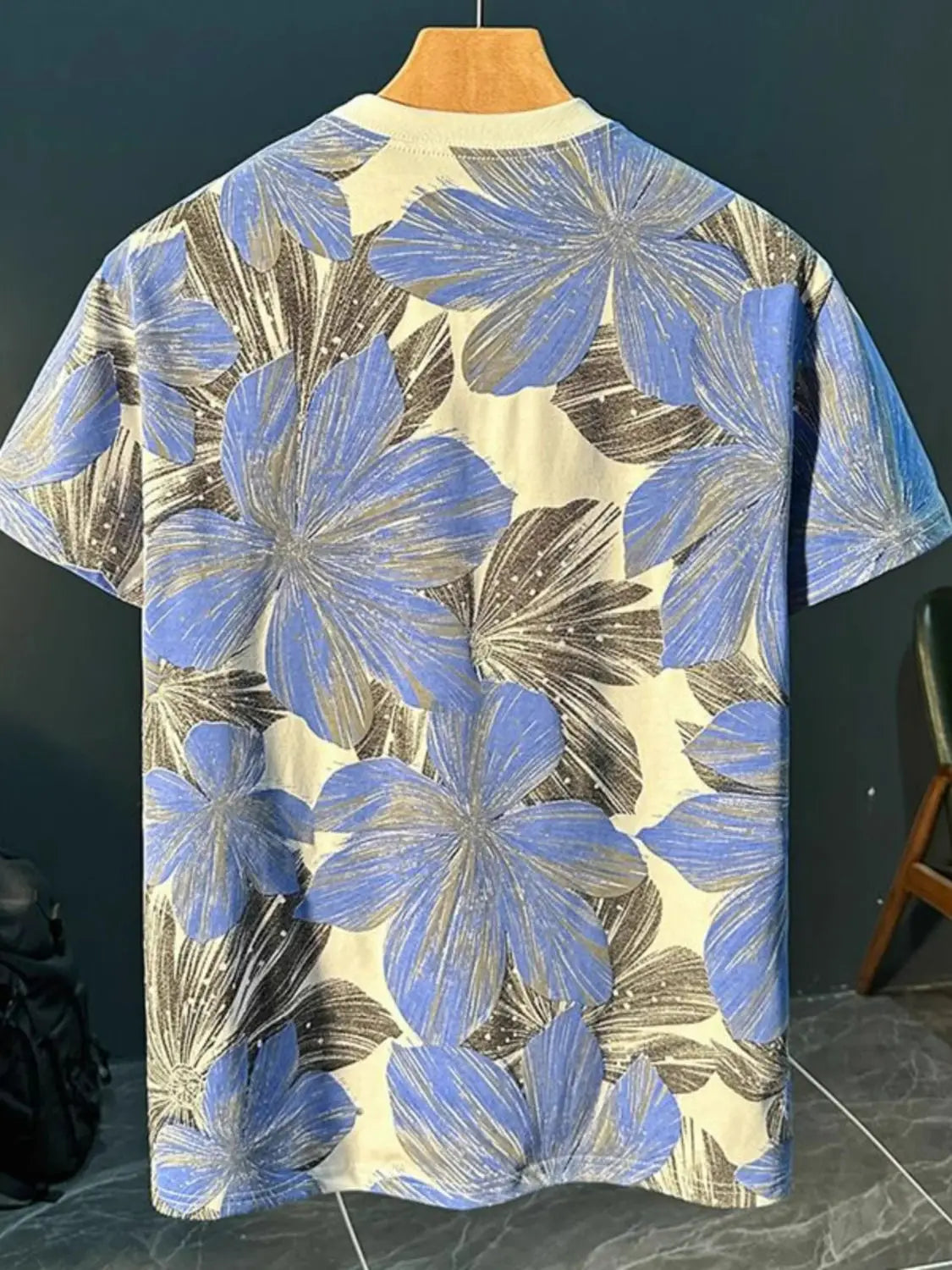 Loose Short-sleeved Thin Versatile Top Short-sleeved T-shirt for Men Summer Thin Full-body Printed Casual Breathable Trendy