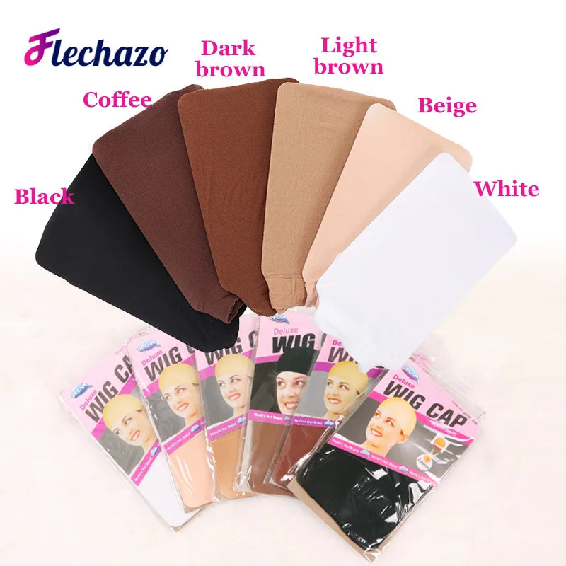 Durable Stokcing Wig Cap Under My Wigs 20Pieces Stocking Cap Skin Tone Black Brown Nude Color Wigs Installing Bald Cap