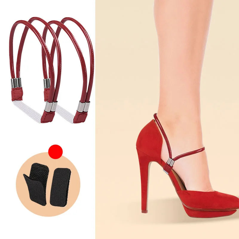 High Heels Shoes Band Anti-loose for Women Diamond Shoelaces Anti-drop Heel Straps Belt Drill Elastic Fixing Rhinestone Belts