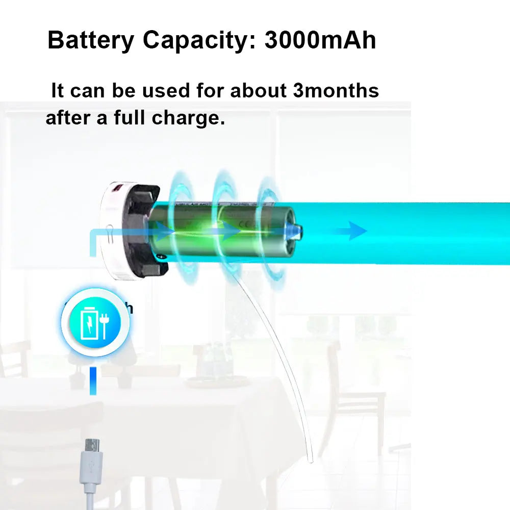 LifeLibero Tuya Wifi Battery Smart Curtains Motor Roller Blinds For 38mm Tube Rechargeable Wired Free Shutter Electric Motor