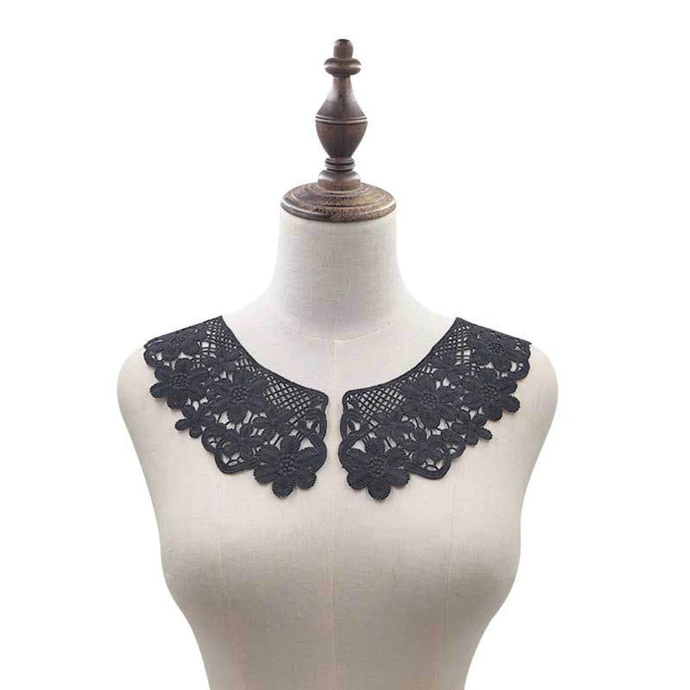 Women's Fake Shirt Collar Milk Silk Detachable Collar DIY Sewing Fake Collar Clothing Sewing Accessories Lace Fabric Neckline