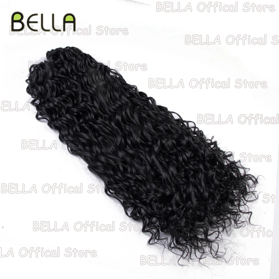 FASHION IDOL Curl Hair Deep Wave Twist Hair Extensions For Women 20 Inch Ombre Blonde Crochet Fake Hair Synthetic Crochet Braids