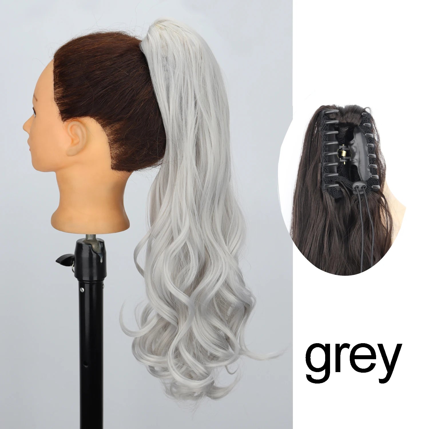 Synthetic 24Inch Wavy Claw Clip On Ponytail Hair Extension Ponytail Extension Hair For Women Pony Tail Hair Hairpiece