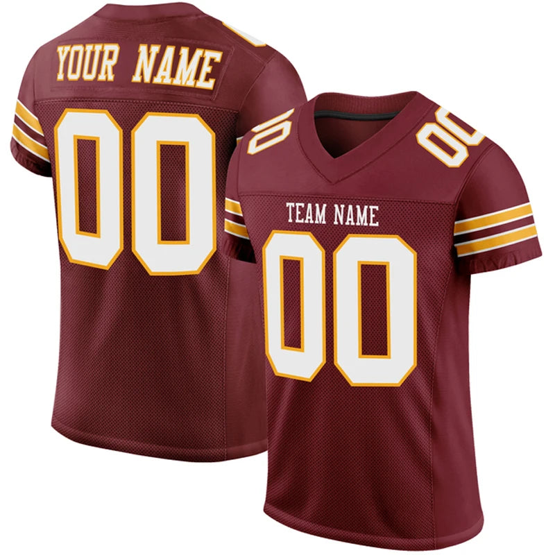 Red Series Customized Football for Men Jersey Personlized Sew Team Football Short Sleeves Athletic Tee Shirts Unisex Top