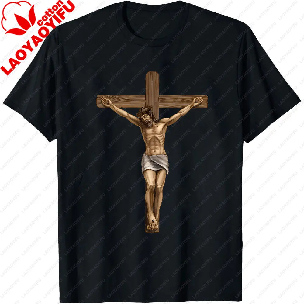 Jesus Christ Pantocrator Icon Sinai Orthodox Christian Man Gift Printed T-Shirt Summer Women Short Sleeve Cotton Unisex T Shirt