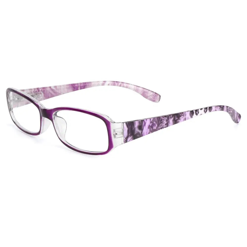 Fashion Anti-Blue Light Reading Glasses for Women Ultra-Light Eye Protection Flowers Comfortable Eyeglasses Diopter +100~+400
