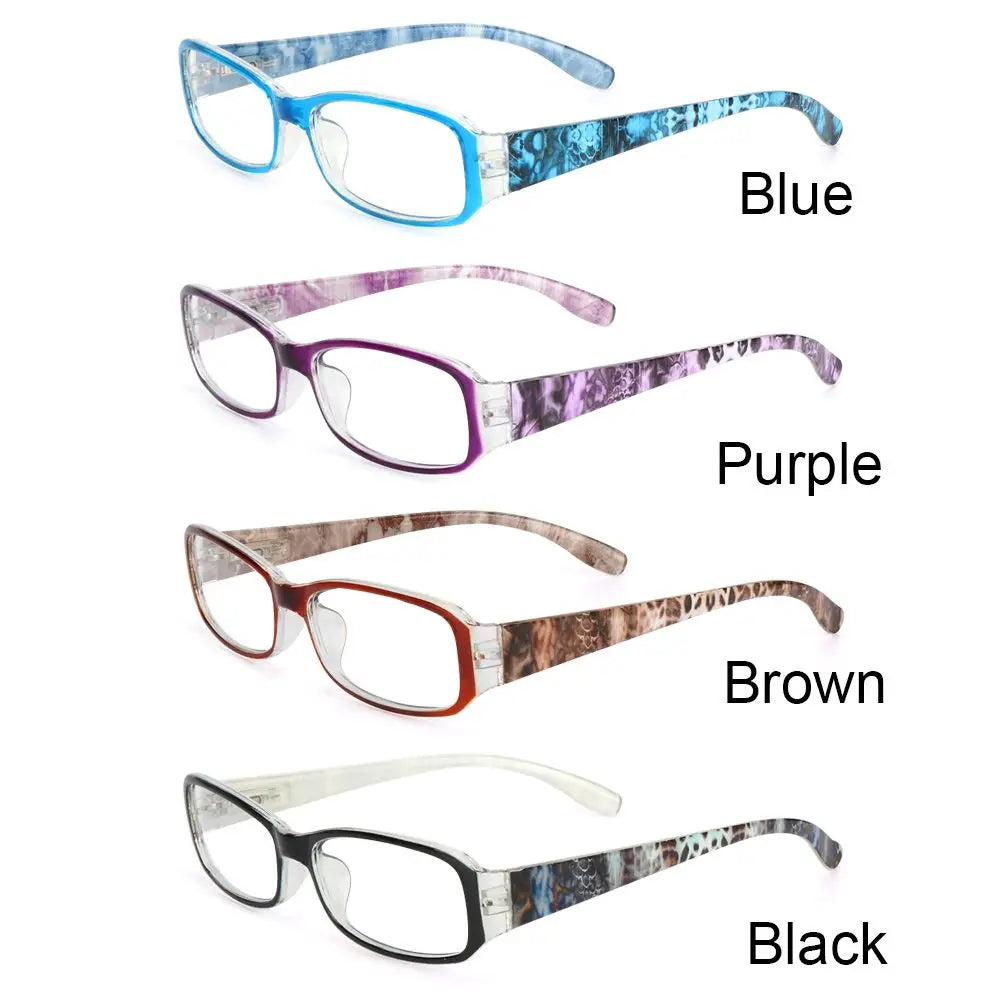 Fashion Anti-Blue Light Reading Glasses for Women Ultra-Light Eye Protection Flowers Comfortable Eyeglasses Diopter +100~+400