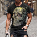 Halloween Day of the Dead Skull Men's Skull Graphic Prints T Shirt Retro Short Sleeve T shirt 3D Print Vintage Designer Holiday