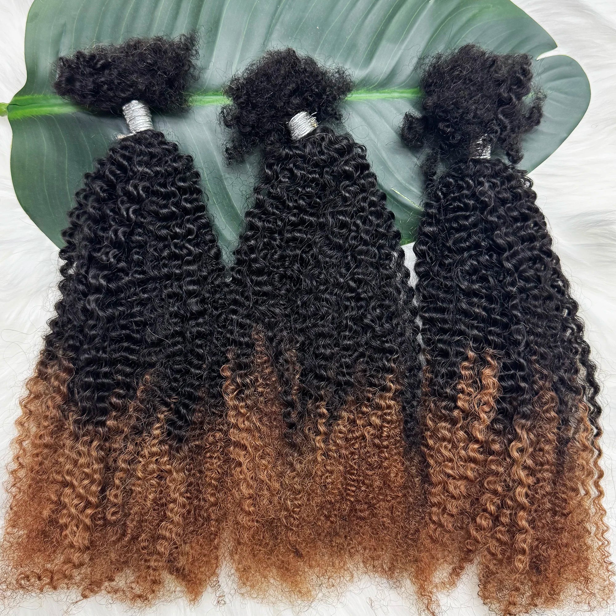 T1B/30 Afro Kinky Curly Human Hair Bulk 30g/Pack 100% Human Hair Soft 4C Afro Kinky Bulk Human Hair for Locs Extensions