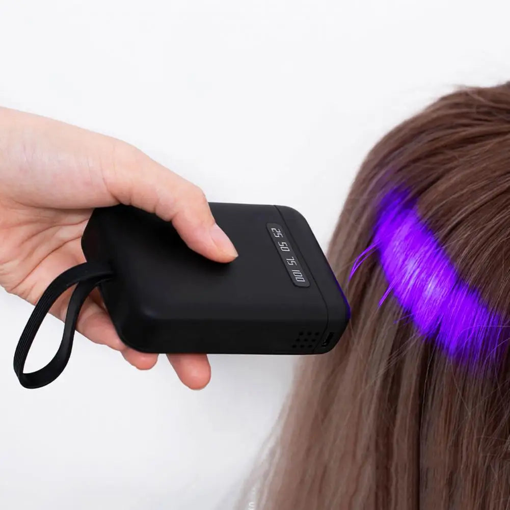 405nm 9.5*6.5cm LED Hair Extension Lamp 5000mAh Rechargeable UV Light Hair Extension Machine Home Handheld Wig Glue Curing Lamp