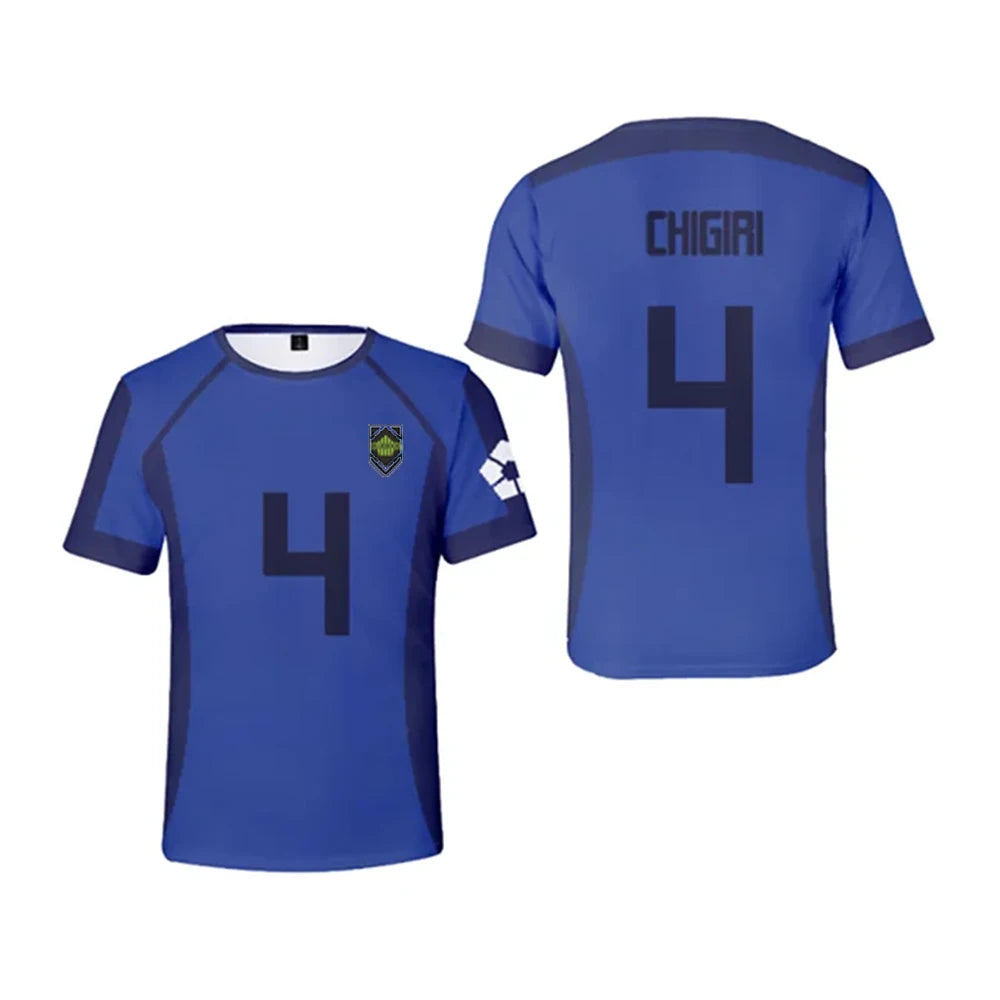 Anime Blue Lock Jersey 3D Print Nagi Soccer T-Shirts Men Women Short Sleeve Sports Tee Y2k Top Harajuku Cosplay Football t shirt