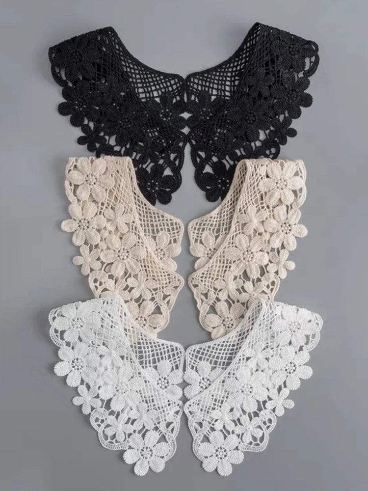 Women's Fake Shirt Collar Milk Silk Detachable Collar DIY Sewing Fake Collar Clothing Sewing Accessories Lace Fabric Neckline