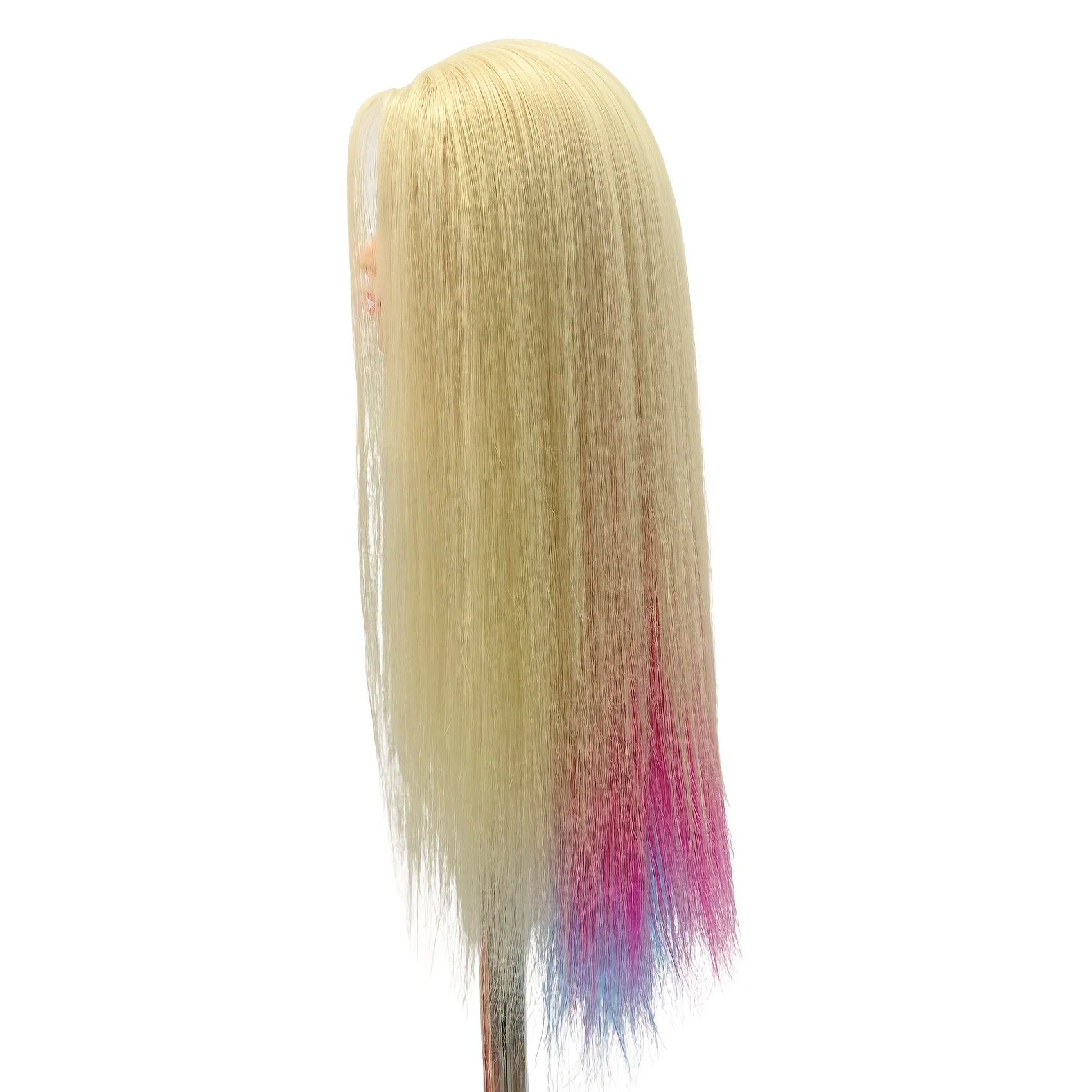 Mannequin head with colorful hair 26 inches, high temperature synthetic hair, for braiding hair practice and modeling display