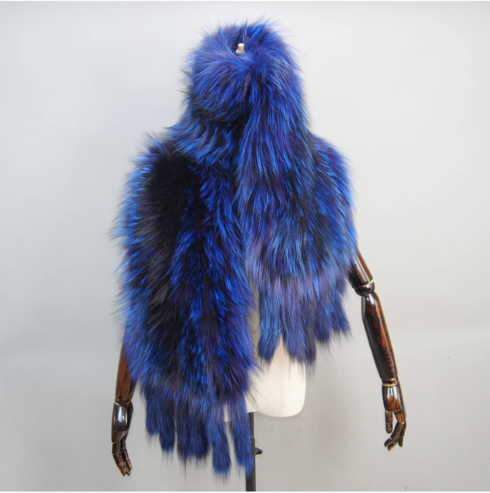 Hot Sale Genuine Fox Fur Shawl For Women Real Natural Fox Fur Female Capes And Wraps For Wedding Bride Winter Warm Outwear Scarf