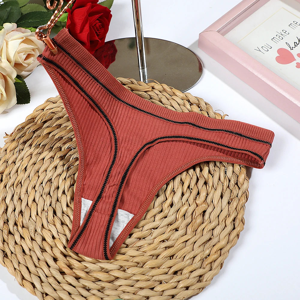 Women's Thong Sexy Panties Cotton Bow Tie Underpants Comfort Soft Intimates Lady Briefs Female Panty Lingerie Sexy Women
