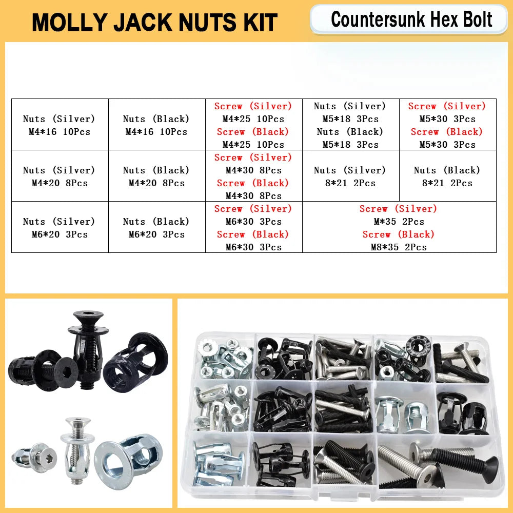 M4 M5 M6 M8 Molly Jack Nut Metal Pannel Petal Rivet Nuts License Plate Fix Rivnut Expansion Clamp Lock Hex Phillips Screw Bolt