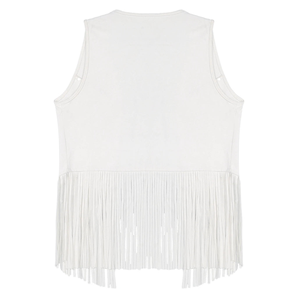 Mens Faux Suede Tassel Vest Coat Punk Western Cowboy Costume Fashion Rivets Fringe Waistcoat Open Front Sleeveless Jacket Tops