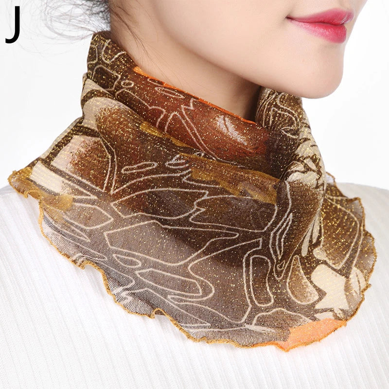 Fashion Summer Chiffon Neck Collar Silk Scarf Women Sunscreen Face Mask Headscarf Bandana Cycling Anti-uv Multi-function Scarves