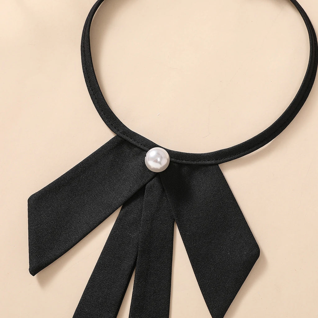 Customized Large Bead Decoration Bow, Detachable Shirt Collar, Personalized and Versatile Fake Collar