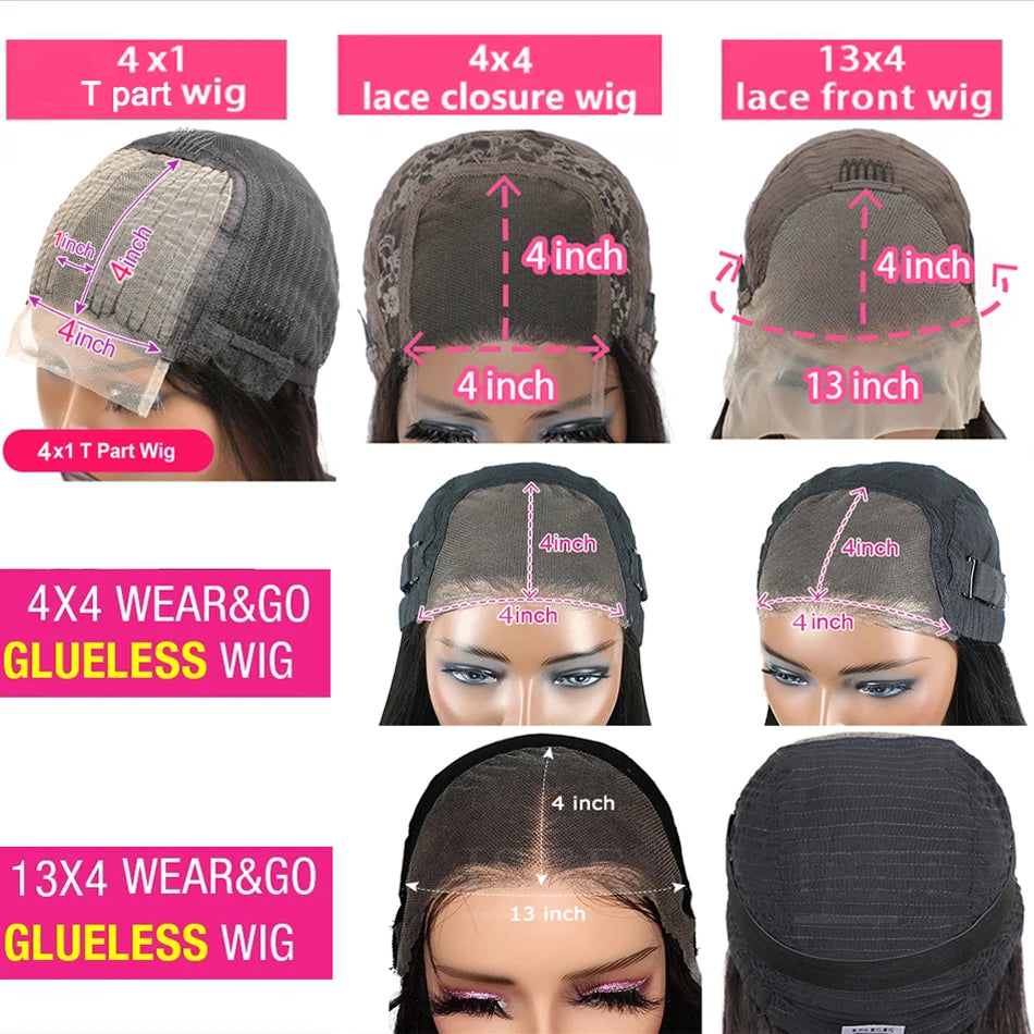 Glueless Wig Kinky Curly Lace Front Human Hair Wigs Ready To Wear And Go Wet and Wavy Wigs Water Wave Human Hair Wig For Women
