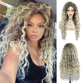 GNIMEGIL Synthetic Grey Hair Long Water Wave Wigs for Women Natural Fluffy Curly Wave Wig Cosplay Halloween Party Heat Resistant