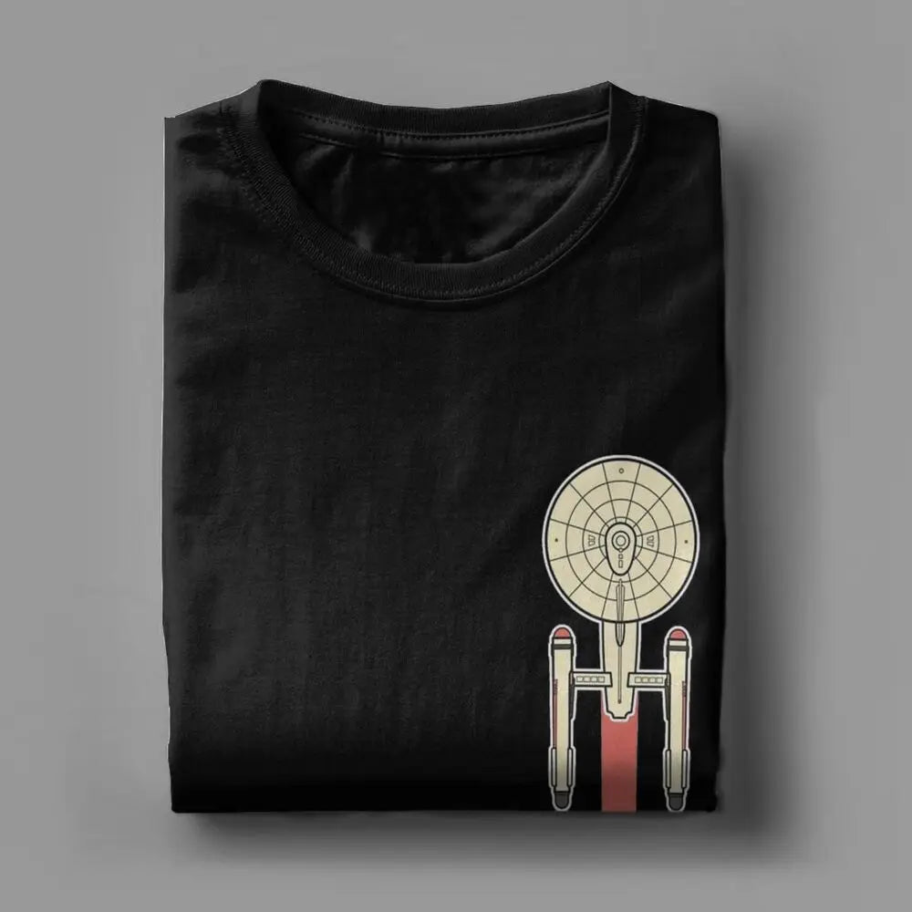 USSed Enterprise Stars Treks T Shirts Men's Cotton Vintage T-Shirts Crewneck Tees Short Sleeve Tops Gift Idea