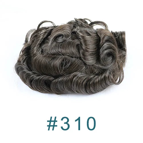 Undetected 0.02mm Thin Skin Natural Hairline Human Hair Men Toupee Black Gray Brown Blonde Male Hair Light Capillary Prosthesis