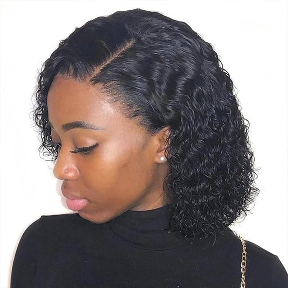Glueless Wig Kinky Curly Lace Front Human Hair Wigs Ready To Wear And Go Wet and Wavy Wigs Water Wave Human Hair Wig For Women
