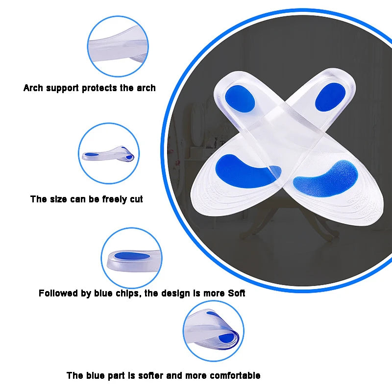 Silicone Gel Orthopedic Insoles for Shoes Man Woman Flat Feet Arch Support Orthotic Insoles Plantar Fasciitis Relief Foot Pads