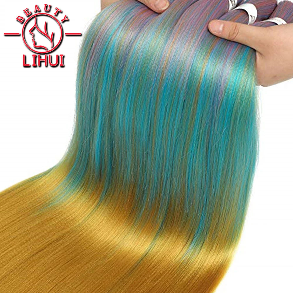 Easy Crochet Braids Ombre Hair Extensions Bundles Yaki Straight EZ Braiding Pre Stretched Synthetic Braid For African Women 6pcs
