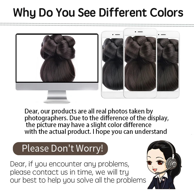 LUPU Hair Clips for Hair Hair Accessories Wig Low Hair Bun Synthetic Natural False Braided Black Brown Updo Hair Women Hairpiece