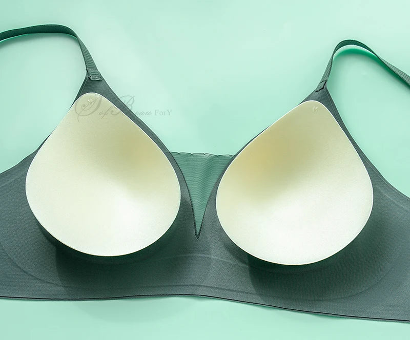 New Latex Seamless Underwear Women No Steel Ring Lace tube top Gathered Sports Pure Color Bra Breastfeeding Anti-sagging Bra