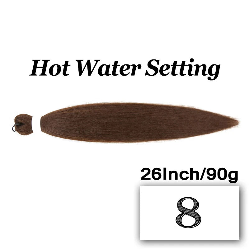 Pre-stretched Braiding Hair 26Inch 90G Synthetic Jumbo Hair Extensions for Crochet Braids DIY Pink Peach Red Yellow Fake Hair