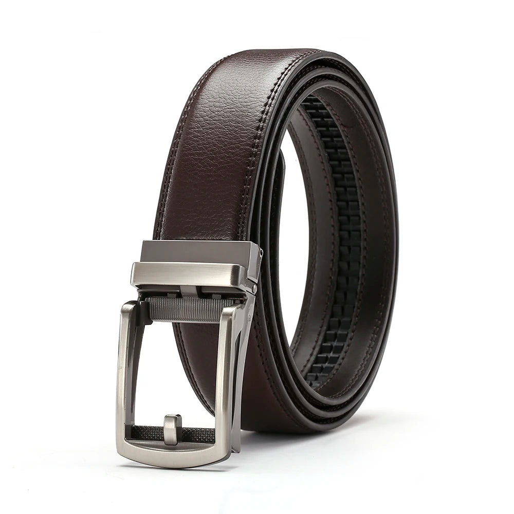 Men's Leather Belts Fashion Automatic Buckle Cowskin Male Belts Luxury Designer Black Brown 3.5cm