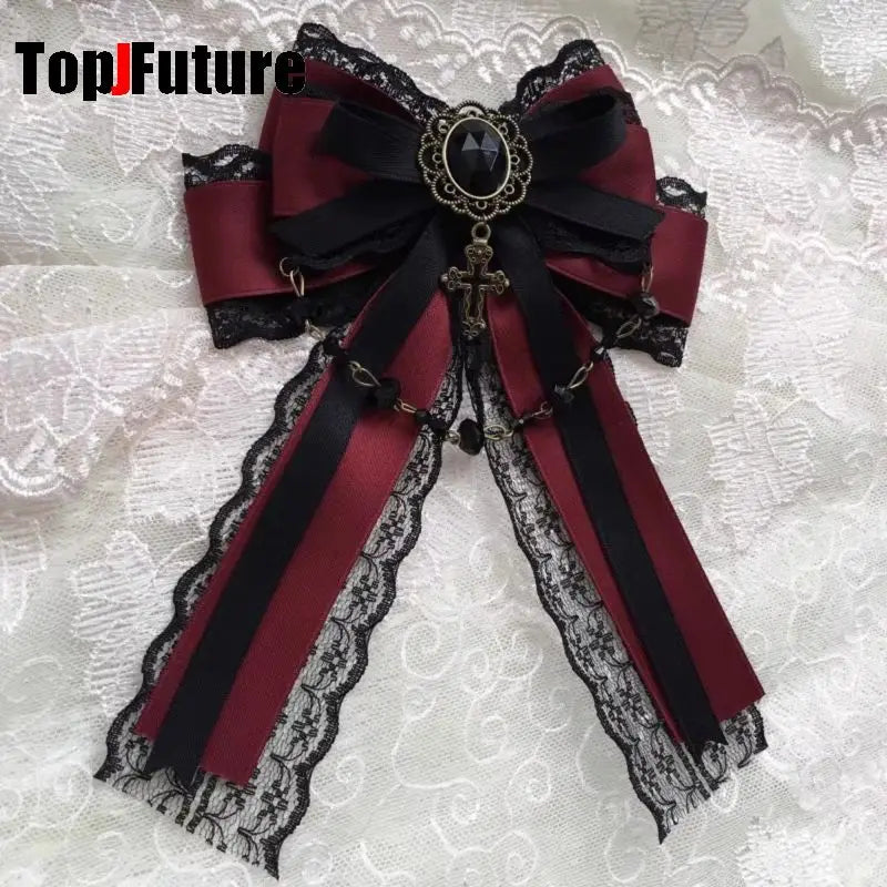 “Castle Night“ Gothic Women Subculture Punk Y2K girl Harajuku dark Bow Hairpin Hair clip Edge clamp Hair accessories headband