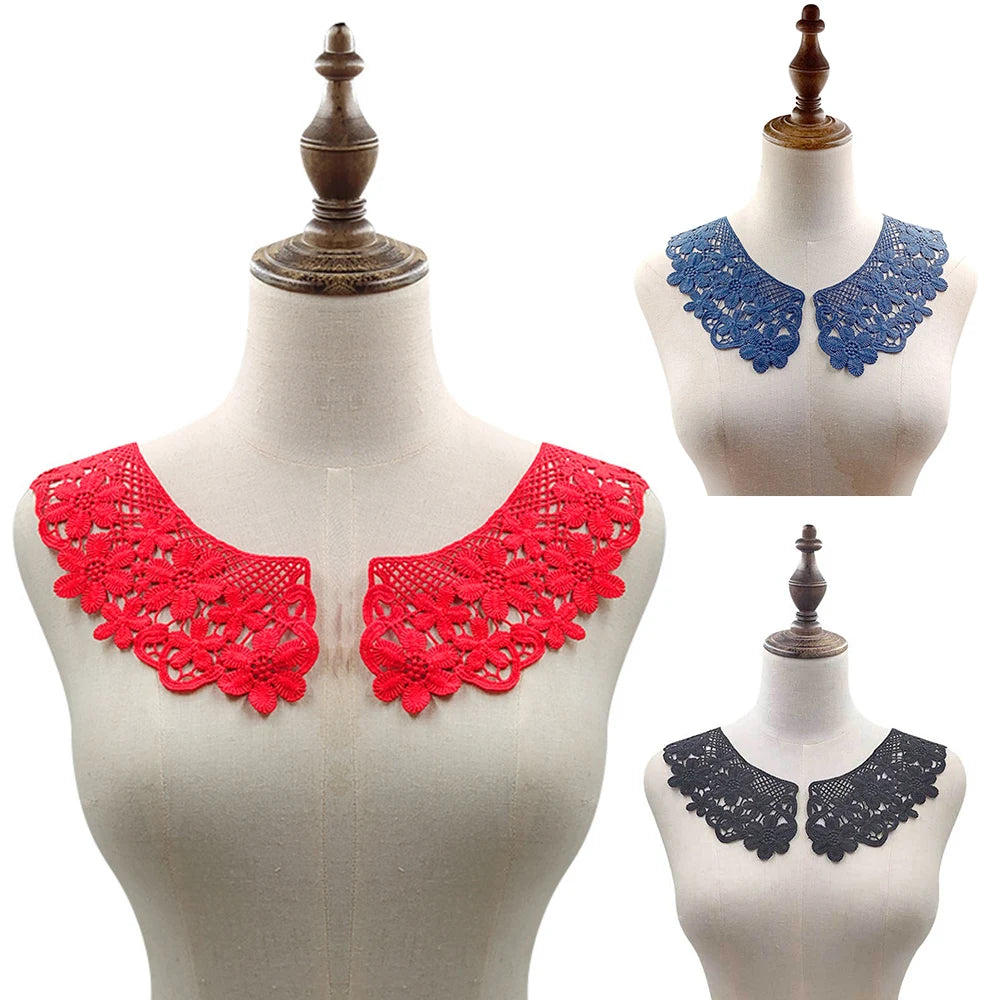 Women's Fake Shirt Collar Milk Silk Detachable Collar DIY Sewing Fake Collar Clothing Sewing Accessories Lace Fabric Neckline