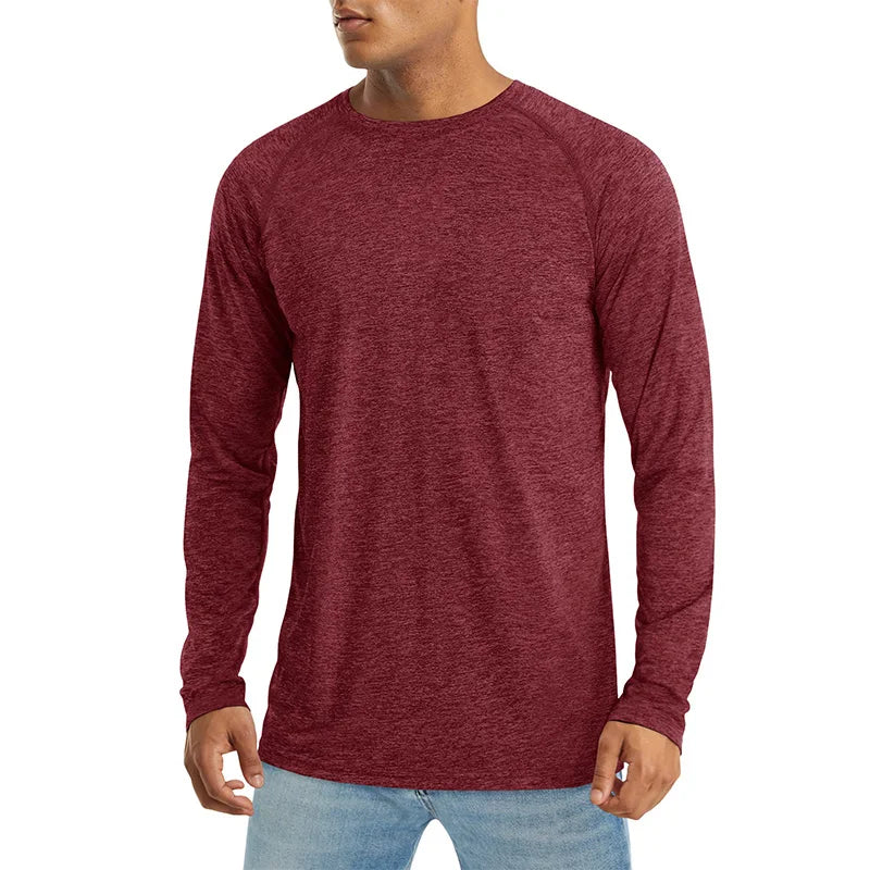 MAGCOMSEN Men's Sun Protection T-shirt Long Sleeve Hiking Fishing Shirts UPF50+ UV Block Spring Summer Casual Tee Workout Shirts