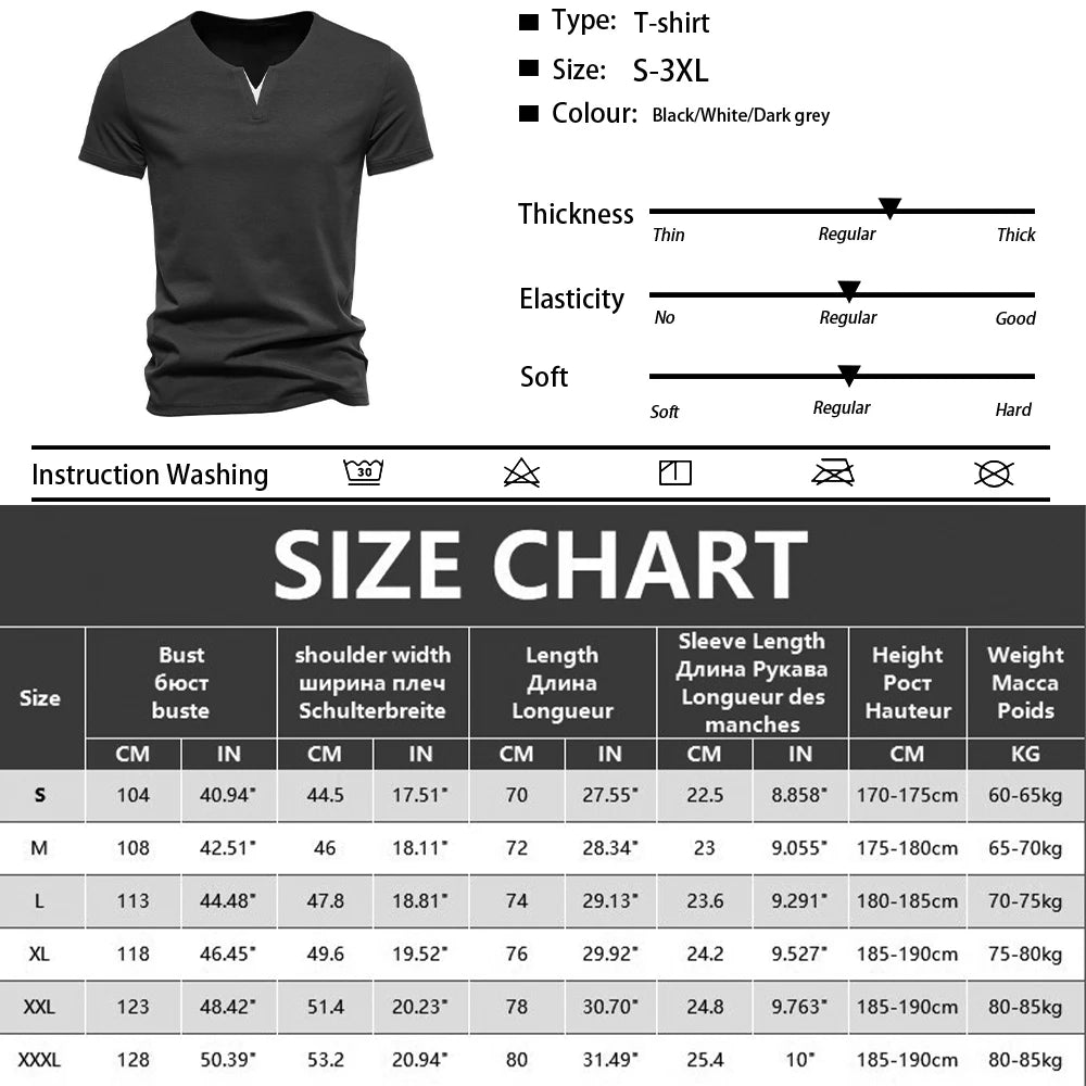 Mens Short Sleeve Henley Shirt Casual Summer V Neck T-Shirt Casual Slim Fit Basic Solid Color Loose Fitness Sport Breathable Top
