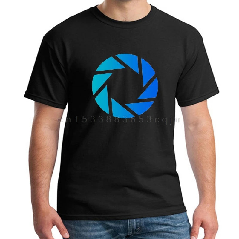 Cartoon Print Short Sleeve T-shirt Game Portal 2 Men's Summer Tops Short Sleeve European Size XS-5XL Tee Shirts