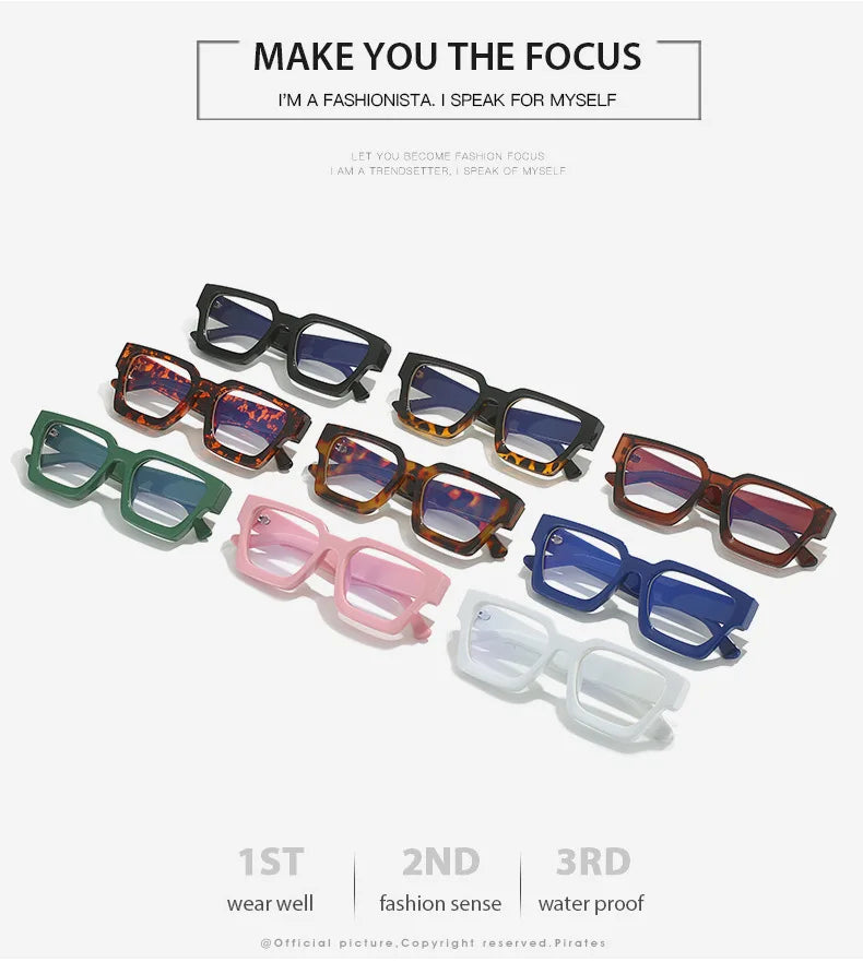 SHAUNA Retro Women Anti Blue Light Glasses Frame Fashion Men Square Optical Eyewear