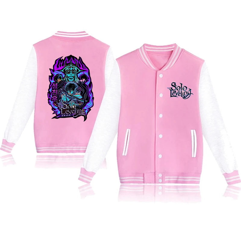 New Anime Solo Leveling Print Baseball Jacket Women Men Casual Loose Jacket Autumn Winter Sweatshirt Jersey Tops