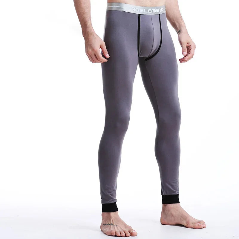 Men's long Johns single-piece thin tight-fitting underpants line pants thermal pants slim cotton woolen pants autumn and winter
